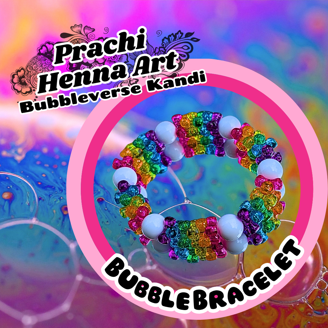 Bubbleverseâ„¢ Rainbow & White Kandi Bracelet