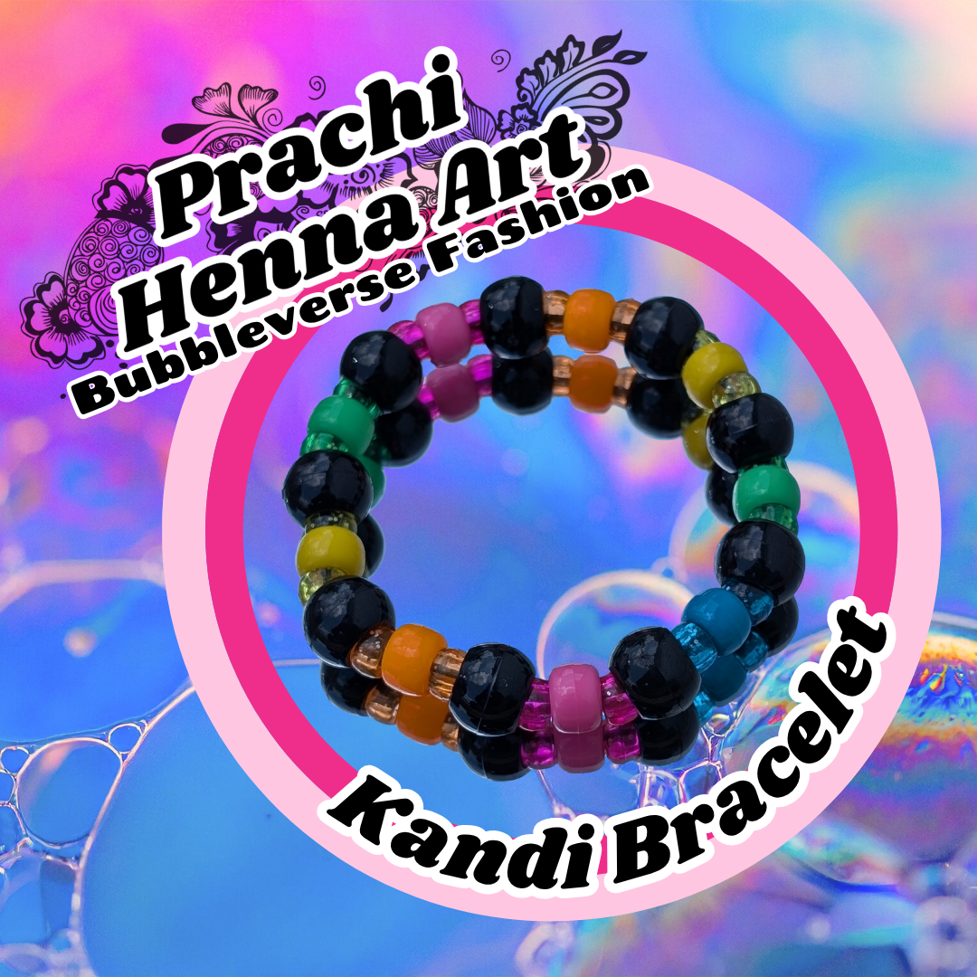 Dark Berry Rainbow Bubbleverse Kandi Bracelet